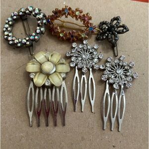Vintage Hair Accessories. Beautiful floral designs. Never used.